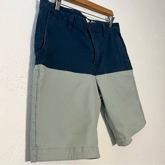 RVCA Shorts Mens Colorblock Cotton Twill  Nature x Industry SZ 32 - Picture 3 of 7
